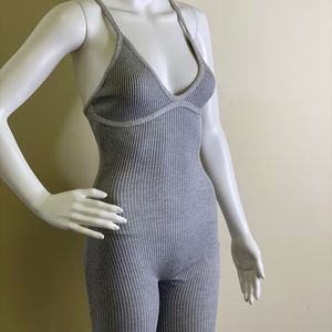 Women’s Cali Ribbed Romper (Grey)
